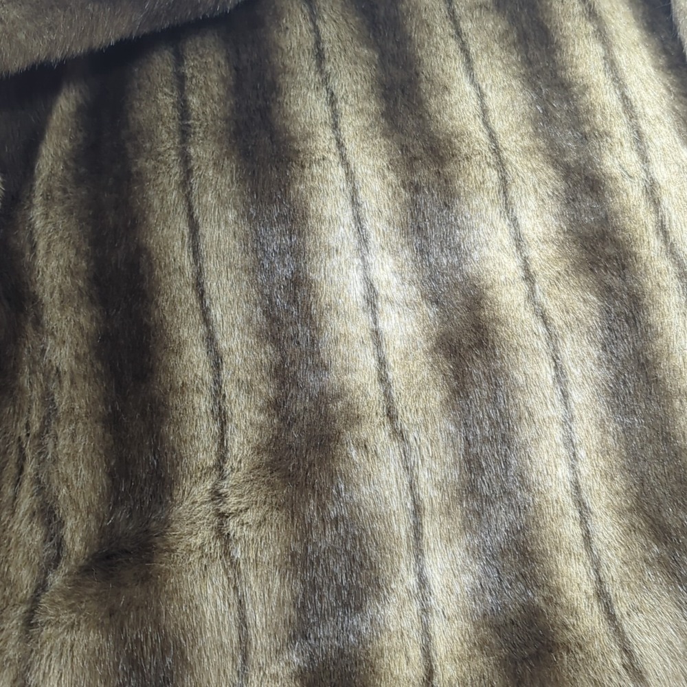 Dennis Basso Women Brown‎ Tan Long Sleeve Fur Inner Shell Coat Faux Medium - Picture 3 of 15